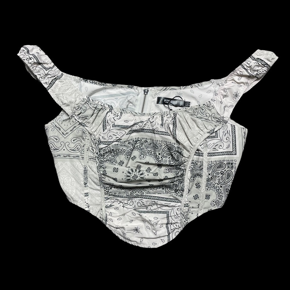 Missguided Gray Ruched Nylon Corset Top 10